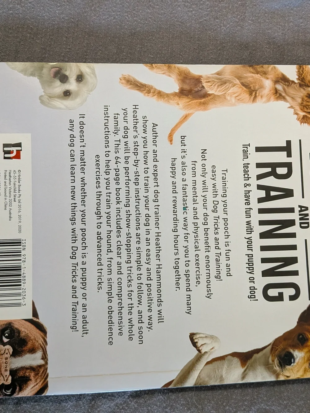 Dog Tricks & Training Book Puppy Obedience Guide Teach Commands Hinkler Paperbac